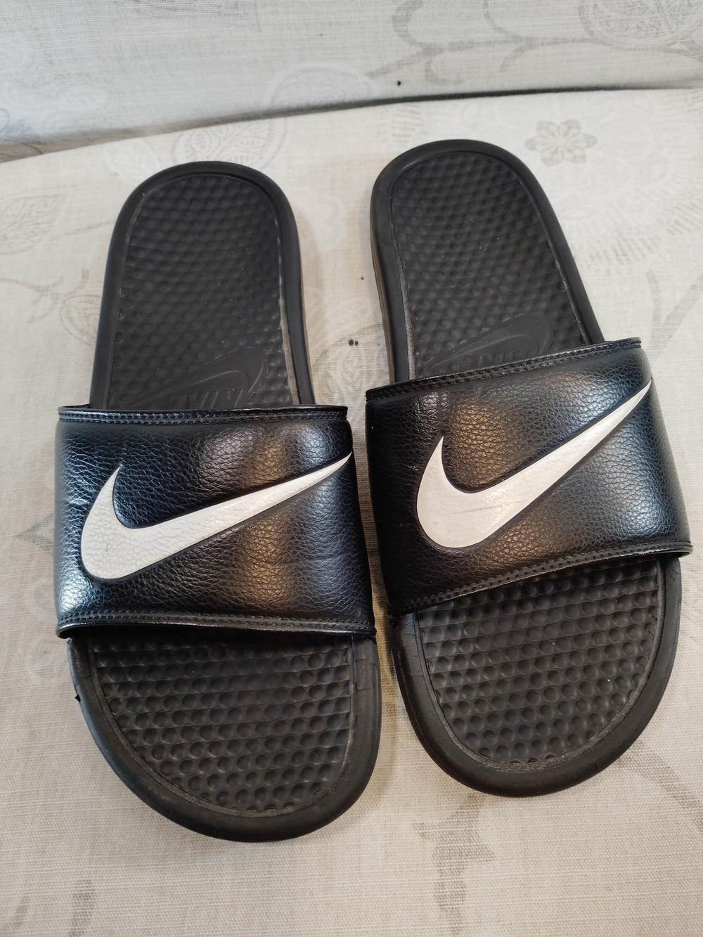 Nike Black and White Men's Slide Sandals